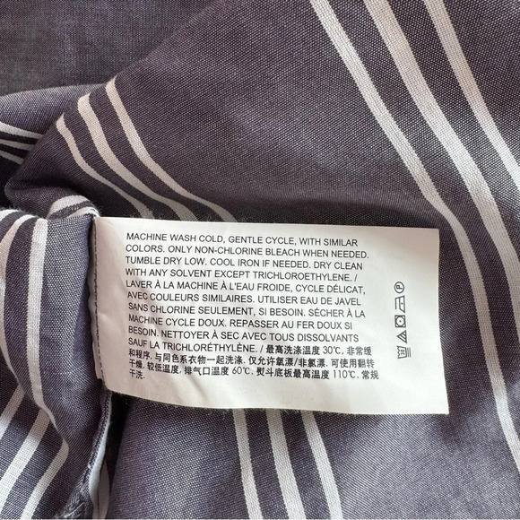 Theory Gray Striped Button Down Shirt - Picture 9 of 10